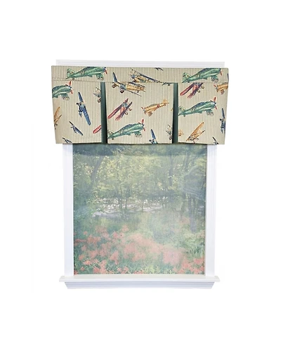Rlf Home Air Show Pleated Window Valance 100% Cotton Rod Pocket