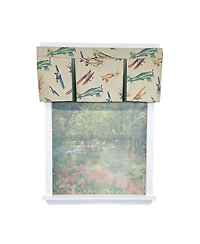 Rlf Home Air Show Pleated Window Valance 100% Cotton Rod Pocket