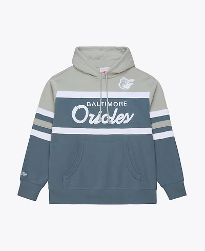 Mitchell & Ness Men's Gray Baltimore Orioles Cooperstown Collection Thunderstorm Head Coach Hoodie