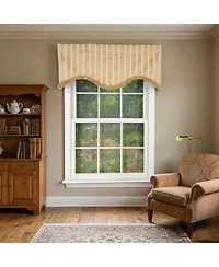 Rlf Home Nugett Trimmed Cornice Window Valance 100% Cotton Lined Rod Pocket