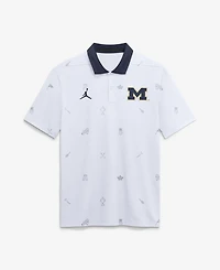 Jordan Men's White Michigan Wolverines Vapor Pattern Dri-fit Polo Shirt