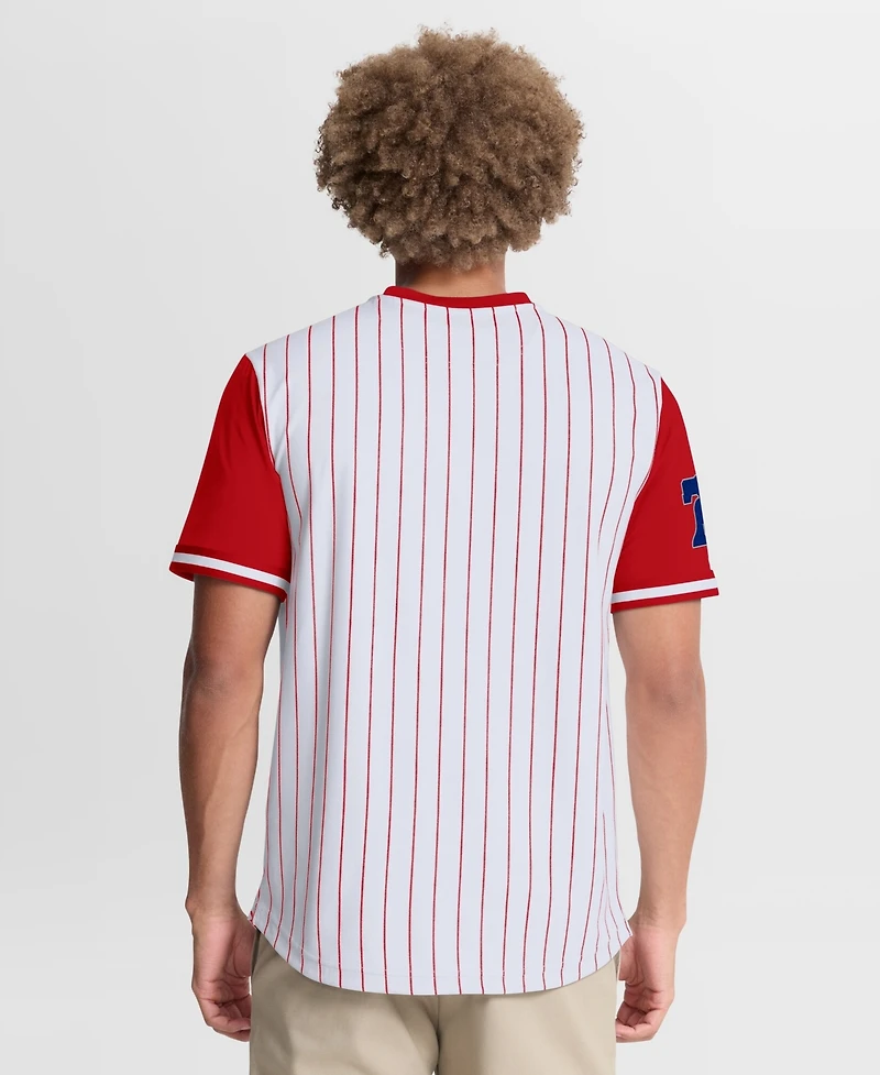 Fanatics Men's White/Red Philadelphia Phillies Pinstripe Walk Off Shirt