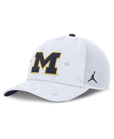 Jordan Men's and Women's White Michigan Wolverines Country Club Golfin' Rise Trucker Adjustable Hat
