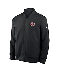 Nike Men's Black San Francisco 49ers Sideline Full-Zip Bomber Jacket
