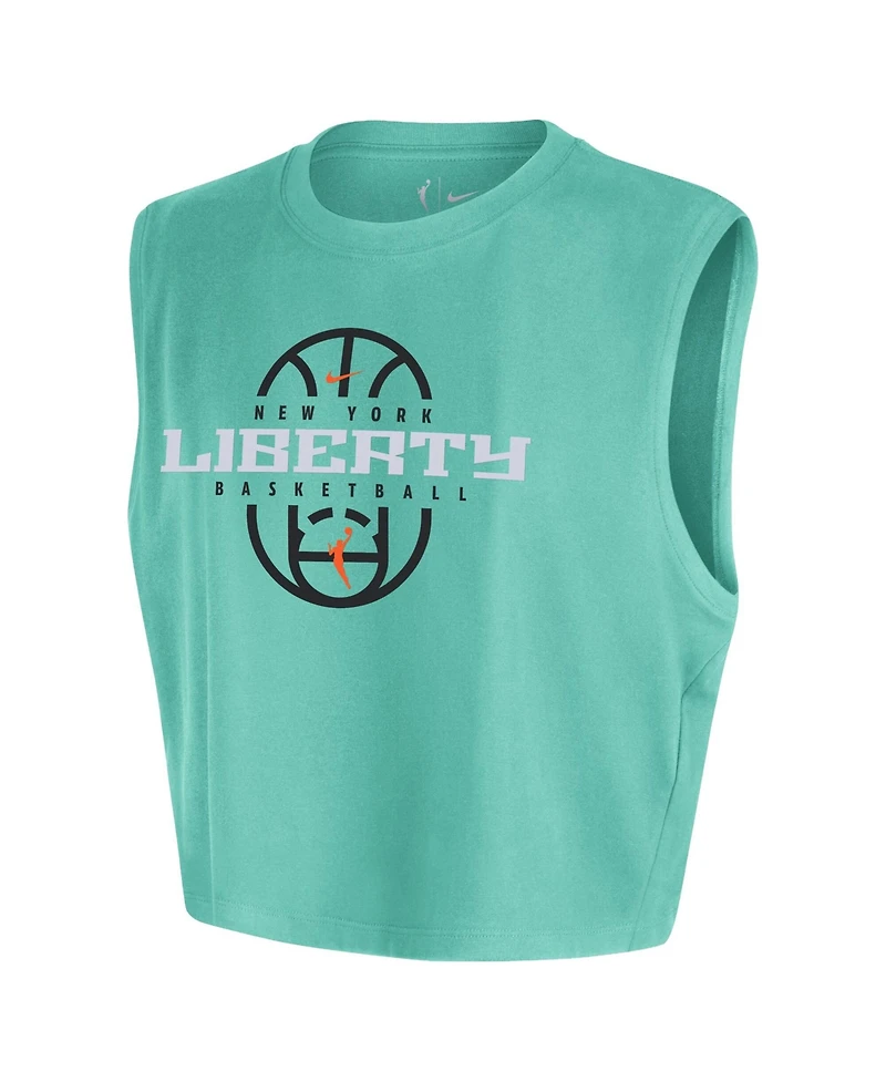 Nike Women's Mint New York Liberty 2026 Authentic On-Court Sleeveless Cropped T-Shirt