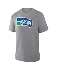 Fanatics Men's Heather Gray Seattle Seahawks Heritage Tribute Tri-Blend T-Shirt