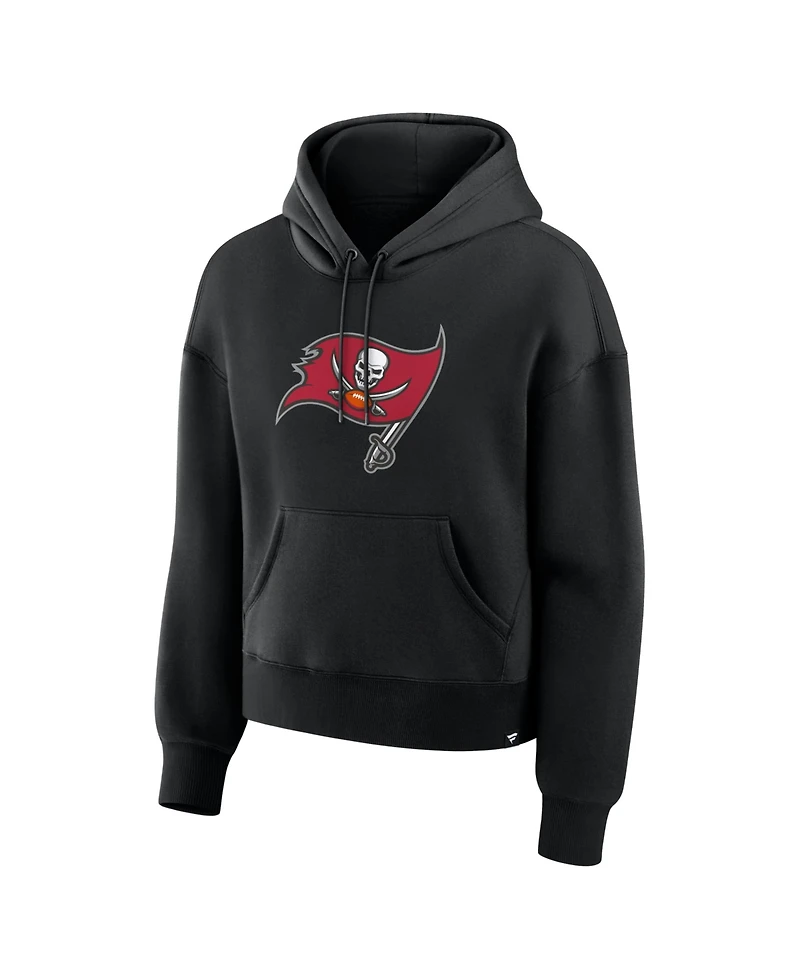 Fanatics Women's Black Tampa Bay Buccaneers Relaxed High Hip Essential Legacy Hoodie