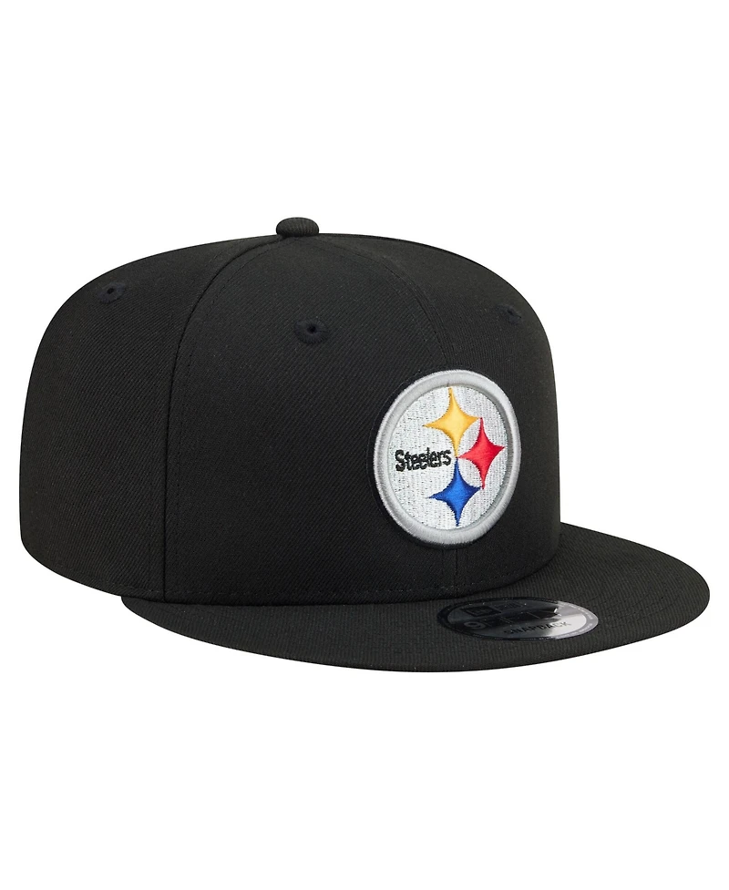 New Era Men's Black Pittsburgh Steelers 9FIFTY Snapback Hat