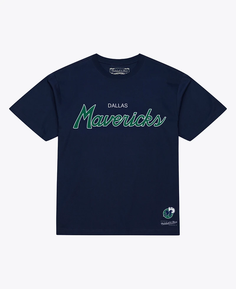 Mitchell & Ness Men's Navy Dallas Mavericks Wordmark T-Shirt