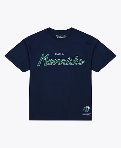 Mitchell & Ness Men's Navy Dallas Mavericks Wordmark T-Shirt