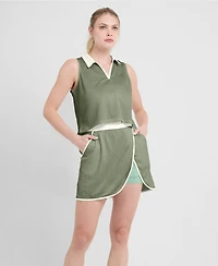 Fanatics Women's Olive Atlanta Braves Studio Wellness V-Neck Tank Top