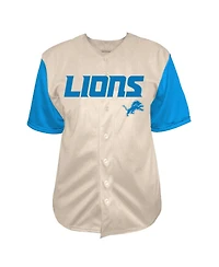 Fanatics Men's Aidan Hutchinson Cream Detroit Lions Big Tall Baseball Button-Up Shirt