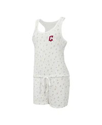 Concepts Sport Women's Cream Cleveland Guardians Gardner Hacci Knit Romper