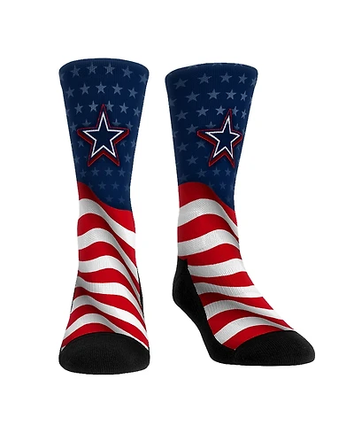 Rock Em Socks Men's and Women's Dallas Cowboys Patriotic Flag Crew Socks