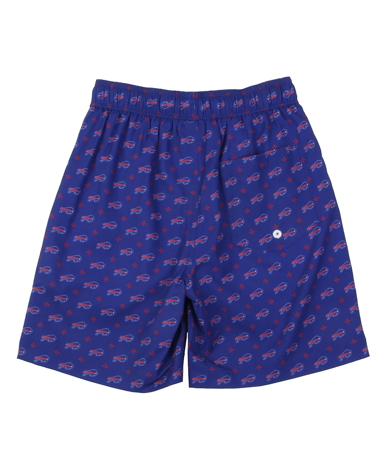 Wes & Willy Big Boys and Girls Royal Buffalo Bills Fleur Swim Trunks