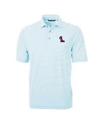 Cutter & Buck Men's Powder Blue Ole Miss Rebels Virtue Eco Pique Stripe Polo Shirt