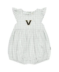 Garb Girl's Baby Boys and Girls Gray Vanderbilt Commodores Cara Gingham Ruffled Bodysuit