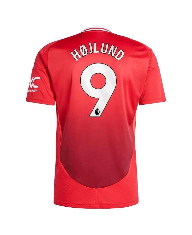 Adidas Men's Rasmus Højlund Red Manchester United 2024/25 Home Replica Player Jersey