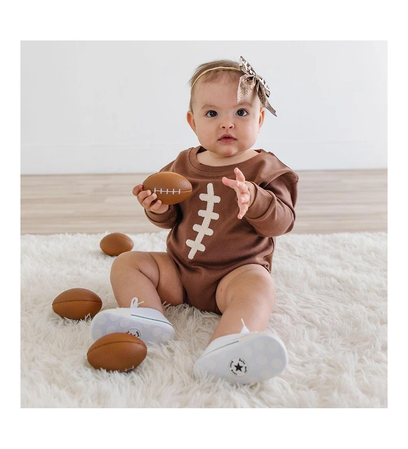 Sweet Wink Baby Boys Football Lace Patch Long Sleeve Romper