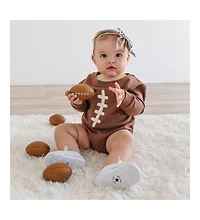 Sweet Wink Baby Boys Football Lace Patch Long Sleeve Romper
