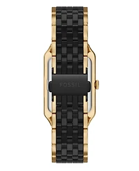 Fossil Women's Raquel Three-Hand Date Gold-Tone Stainless Steel and Black Ceramic Watch 26mm
