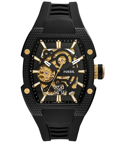 Fossil Men's Machine X1 Automatic Black Silicone Watch 44mm