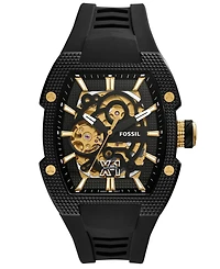 Fossil Men's Machine X1 Automatic Black Silicone Watch 44mm