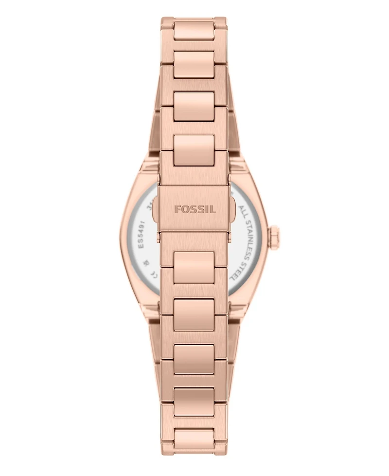 Fossil Women's Everett Three-Hand Rose Gold-Tone Stainless Steel Watch 27mm