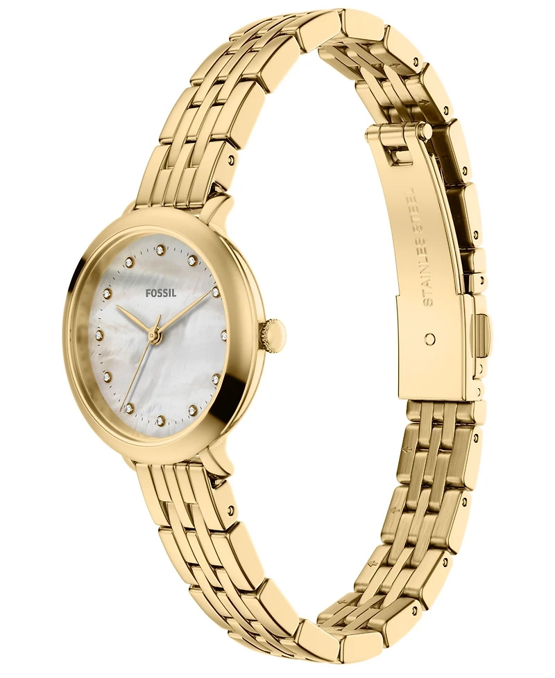 Fossil Women's Heidi Three-Hand Gold-Tone Stainless Steel Watch 26mm