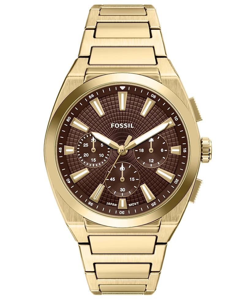 Fossil Men's Everett Chronograph Gold-Tone Stainless Steel Watch 44mm