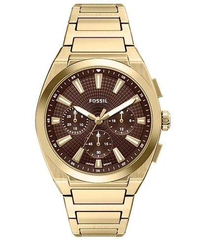 Fossil Men's Everett Chronograph Gold-Tone Stainless Steel Watch 44mm