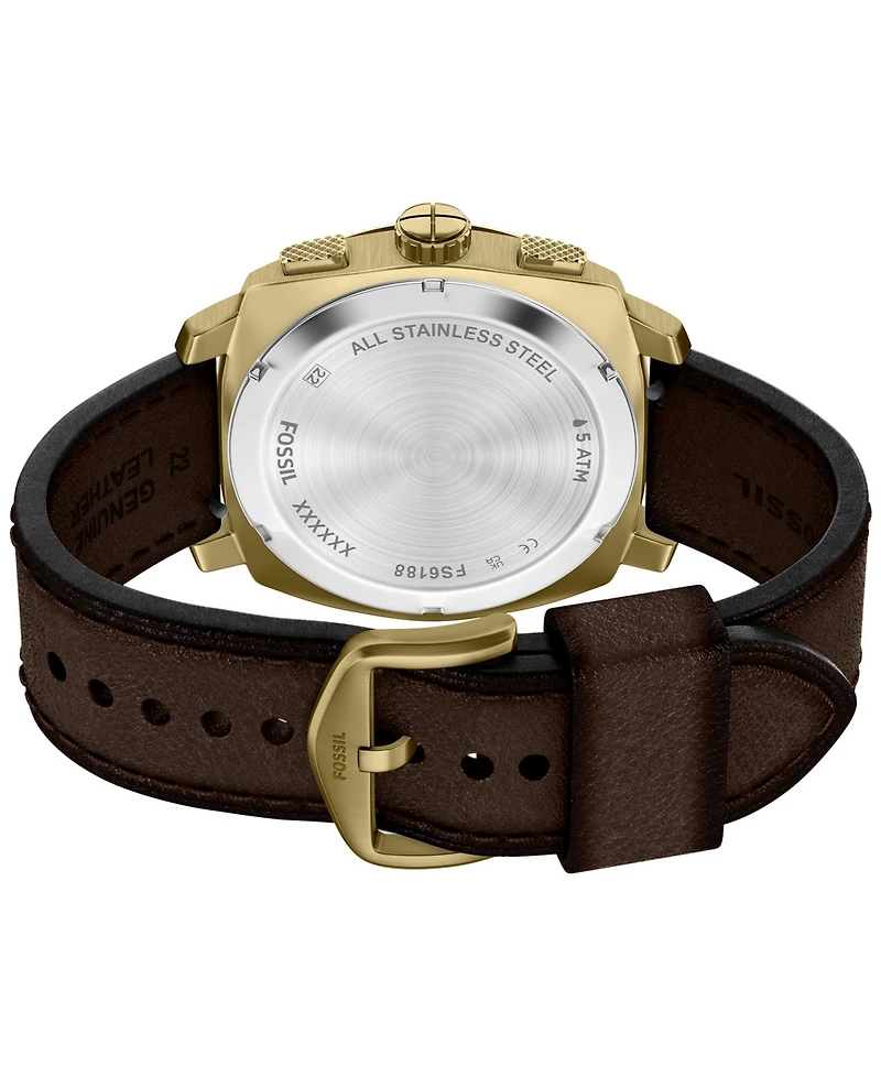 Fossil Men's Machine Chronograph Brown Leather Watch 44mm