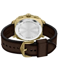 Fossil Men's Machine Chronograph Brown Leather Watch 44mm