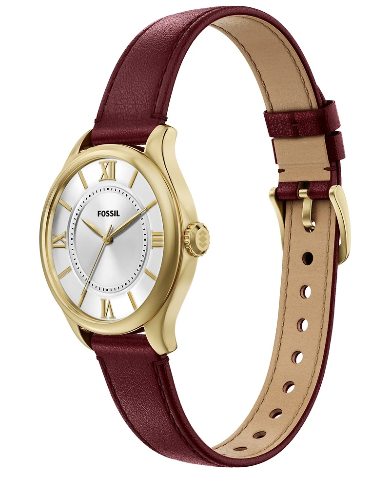 Fossil Women's Gilmore Three-Hand Red Leather Watch 28mm
