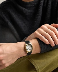 Fossil Men's Harlow Three-Hand Black Leather Watch 33mm
