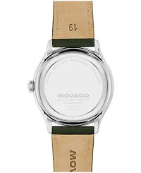 Movado Men's Calendoplan Swiss Quartz Green Leather Watch 37mm
