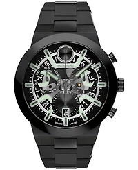 Movado Men's Bold Fusion Swiss Quartz Chrono Ionic Plated Black Stainless Steel Watch 44.50mm
