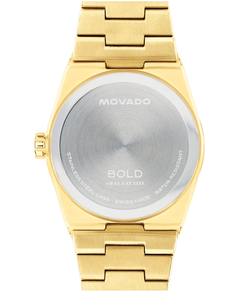 Movado Men's Bold Quest Swiss Quartz Ionic Plated Light Yellow Gold Steel Watch 40mm