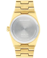 Movado Men's Bold Quest Swiss Quartz Ionic Plated Light Yellow Gold Steel Watch 40mm