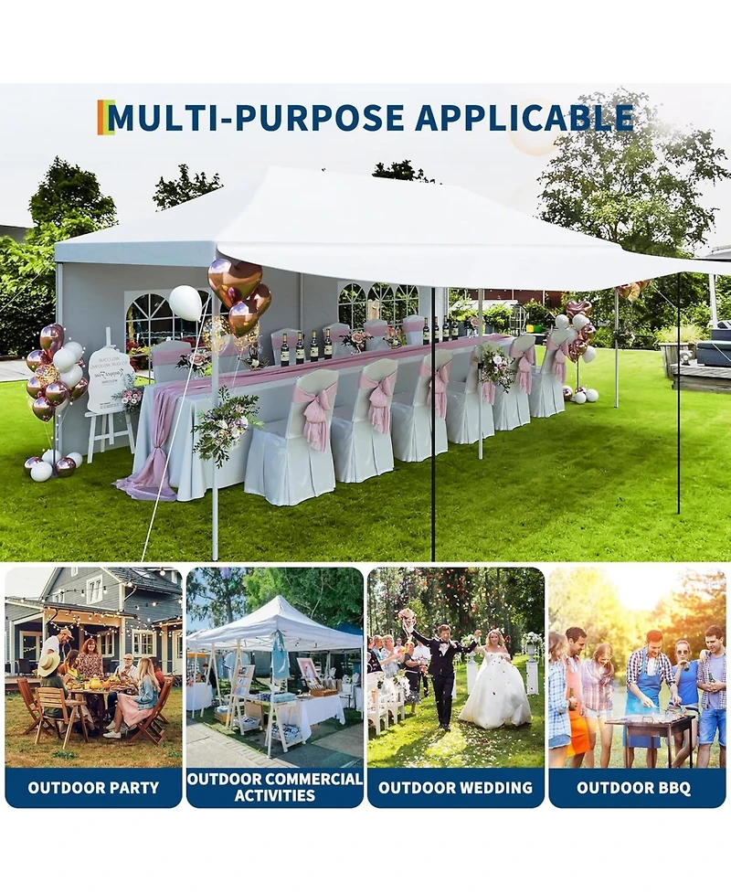 gaomon Heavy Duty Pop Up Party Tent with 5 Removable Sidewalls Pe Windows, 420d Oxford Fabric Commercial-Grade Outdoor Event Shelter for Weddings