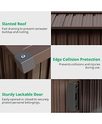 gaomon Large Metal Outdoor Storage Shed, Galvanized Steel Arden Tool Shed with Lockable Double Doors and Breathable Vent