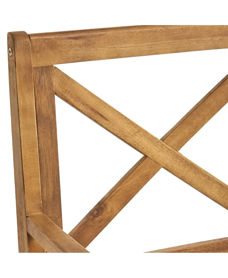 Clihome 2Pieces Outdoor Dining Chairs with Cushions Acacia Wood Patio