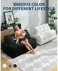 gaomon 3-in-1 Folding Sofa Bed, Convertible Single Futon Couch Bed with Back Support and Pillow