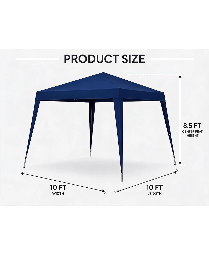 gaomon 10x10 ft Pop-Up Canopy Tent with Slant Legs, Waterproof and Uv Protection