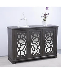 Clihome Buffet Cabinet with 3 Mirrored Doors, 49.33'' Wide Storage Adjustable Shelves