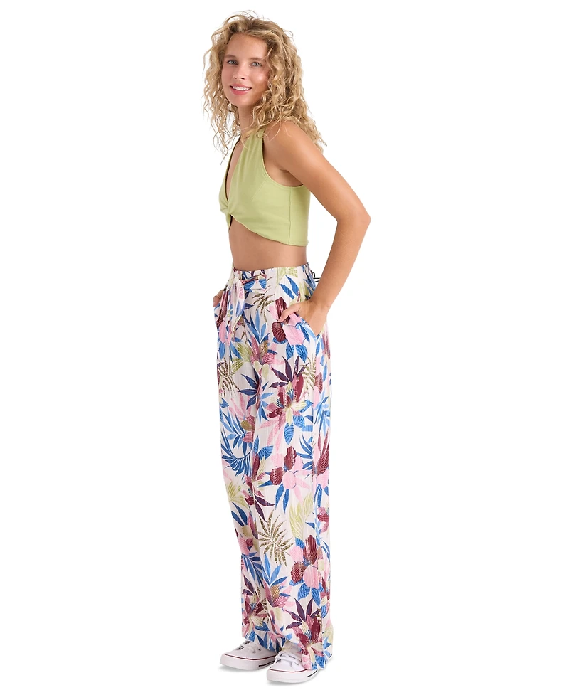 Volcom Women's Pull-On Wide-Leg Swim Cover-Up Pants