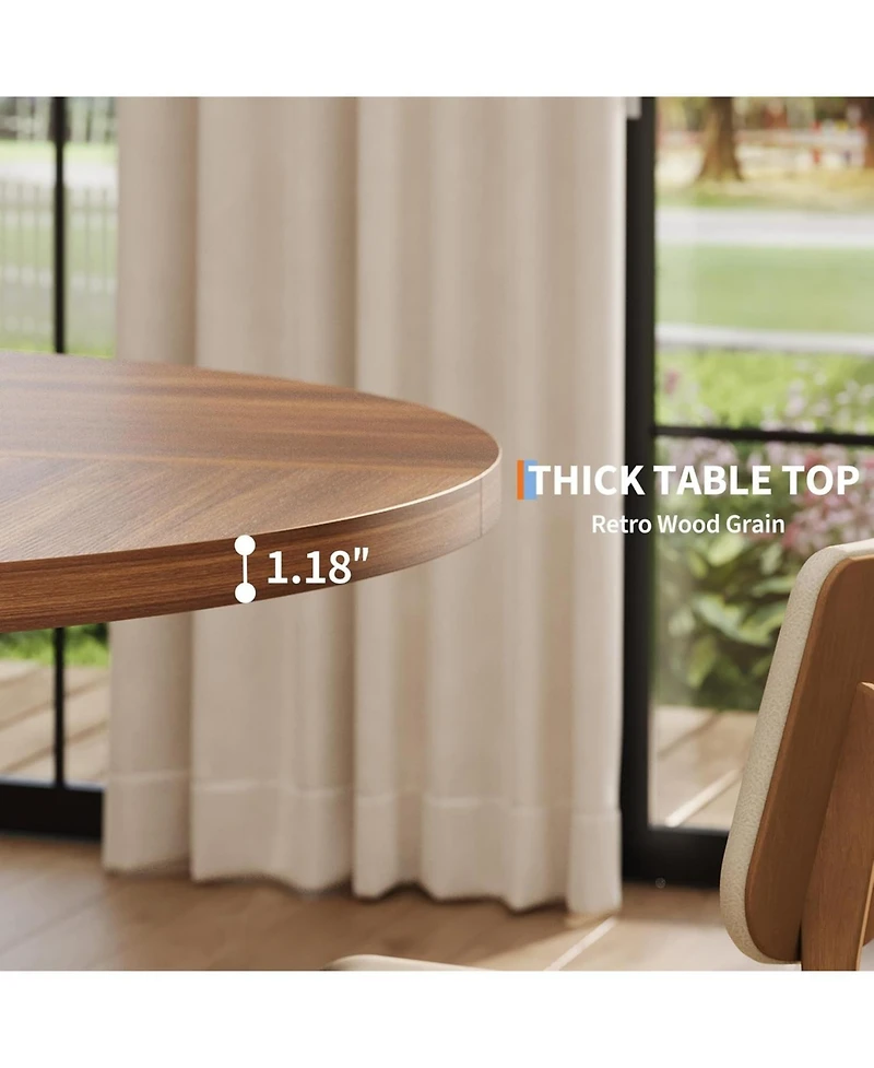 gaomon 47 Inch Round Dining Table for Kitchen or Dining Room, Wooden Table Only