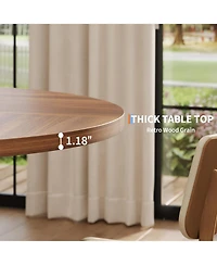 gaomon 47 Inch Round Dining Table for Kitchen or Dining Room, Wooden Table Only
