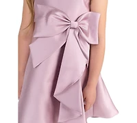 Rare Editions Girls' 2T-6X Solid Mikado Cascade Bow Hi-Low Dress