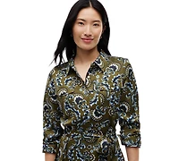 Tommy Hilfiger Women's Long-Sleeve Paisley-Print Shirt Dress
